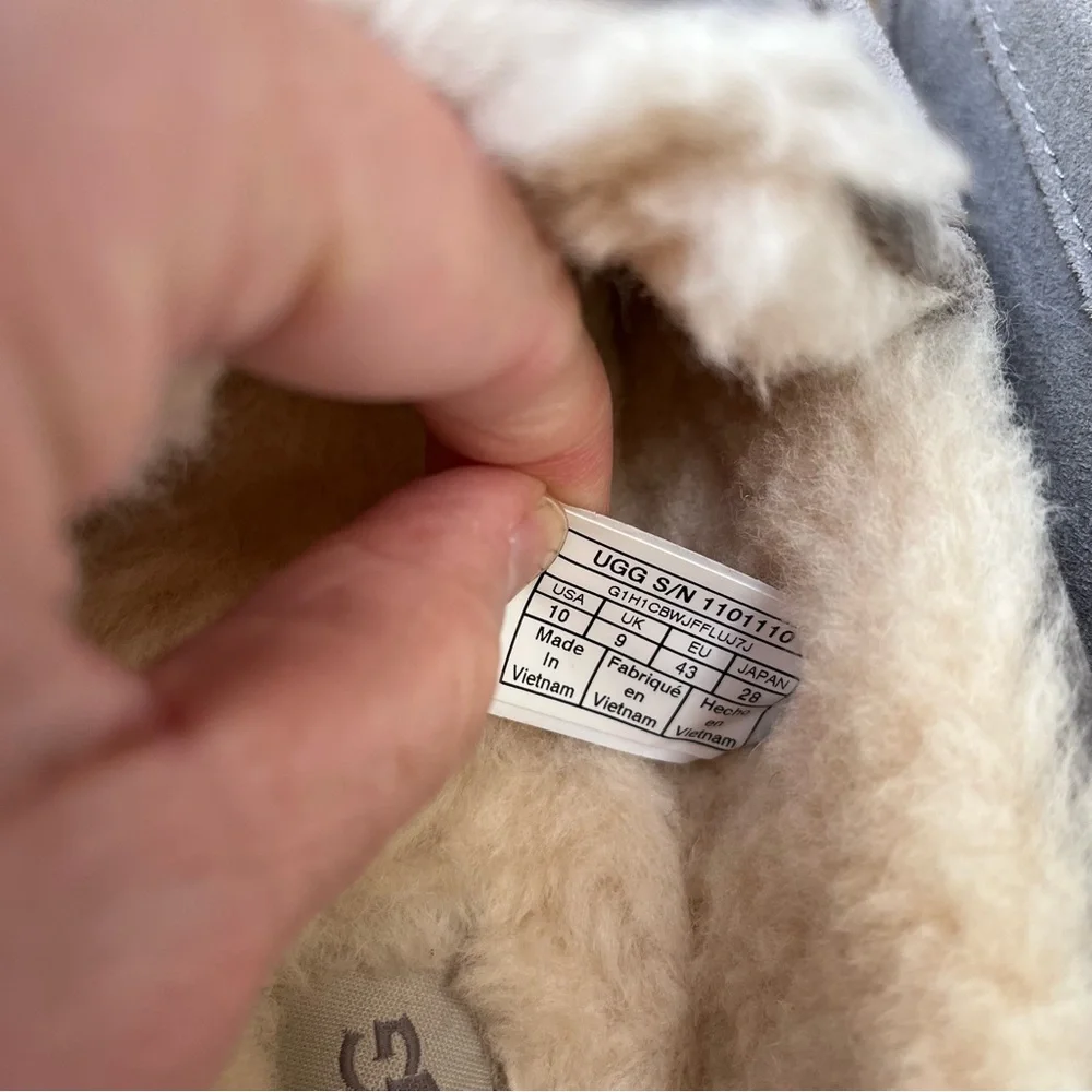 UGG Men’s Ascot Suede Sheepskin Lined Slippers In Gray Sz 10 - Picture 3 of 13